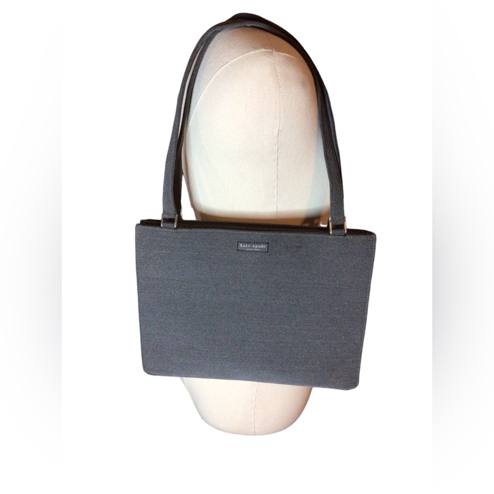 Kate Spade Shoulder Bag Gray 2 Handles 2 Sections Magnetic Snap Closure